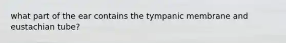 what part of the ear contains the tympanic membrane and eustachian tube?