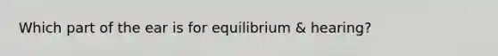 Which part of the ear is for equilibrium & hearing?