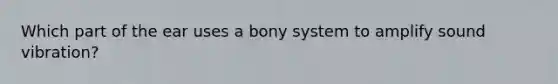 Which part of the ear uses a bony system to amplify sound vibration?