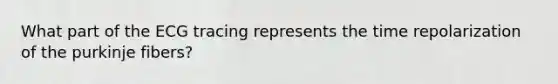 What part of the ECG tracing represents the time repolarization of the purkinje fibers?