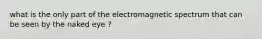 what is the only part of the electromagnetic spectrum that can be seen by the naked eye ?