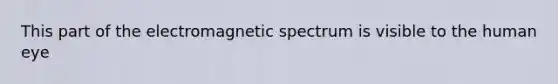 This part of the electromagnetic spectrum is visible to the human eye