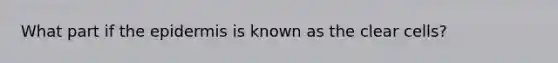 What part if <a href='https://www.questionai.com/knowledge/kBFgQMpq6s-the-epidermis' class='anchor-knowledge'>the epidermis</a> is known as the clear cells?