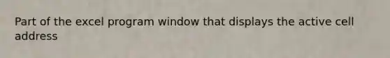 Part of the excel program window that displays the active cell address