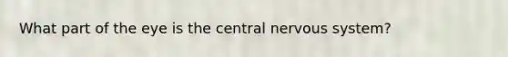 What part of the eye is the central nervous system?