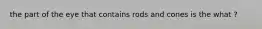 the part of the eye that contains rods and cones is the what ?