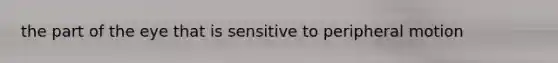 the part of the eye that is sensitive to peripheral motion