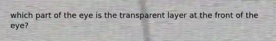 which part of the eye is the transparent layer at the front of the eye?