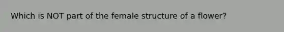 Which is NOT part of the female structure of a flower?