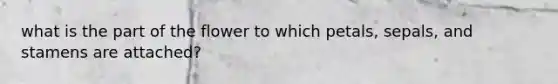 what is the part of the flower to which petals, sepals, and stamens are attached?