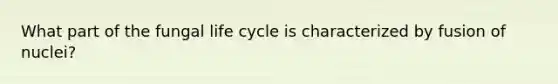 What part of the fungal life cycle is characterized by fusion of nuclei?