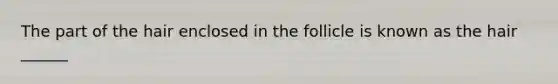 The part of the hair enclosed in the follicle is known as the hair ______