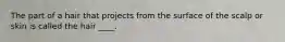 The part of a hair that projects from the surface of the scalp or skin is called the hair ____.
