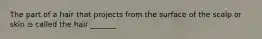 The part of a hair that projects from the surface of the scalp or skin is called the hair _______