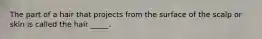 The part of a hair that projects from the surface of the scalp or skin is called the hair _____.