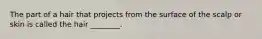 The part of a hair that projects from the surface of the scalp or skin is called the hair ________.