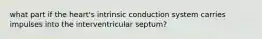 what part if the heart's intrinsic conduction system carries impulses into the interventricular septum?