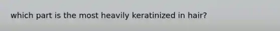 which part is the most heavily keratinized in hair?