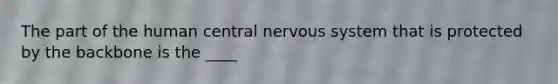 The part of the human central nervous system that is protected by the backbone is the ____