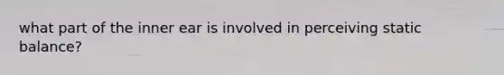 what part of the inner ear is involved in perceiving static balance?