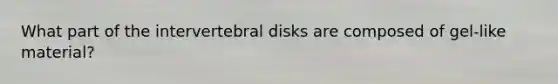 What part of the intervertebral disks are composed of gel-like material?