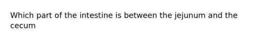 Which part of the intestine is between the jejunum and the cecum