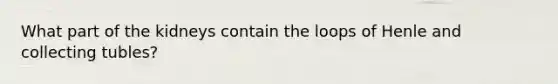 What part of the kidneys contain the loops of Henle and collecting tubles?