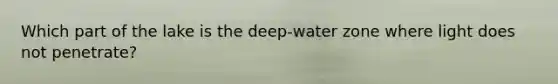 Which part of the lake is the deep-water zone where light does not penetrate?