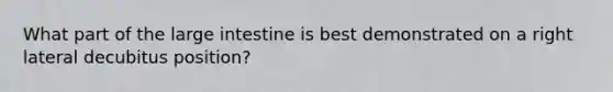 What part of the large intestine is best demonstrated on a right lateral decubitus position?