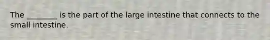 The ________ is the part of the large intestine that connects to the small intestine.