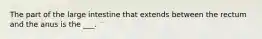 The part of the large intestine that extends between the rectum and the anus is the ___.