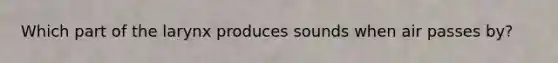 Which part of the larynx produces sounds when air passes by?