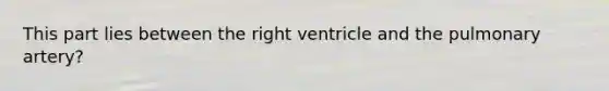 This part lies between the right ventricle and the pulmonary artery?