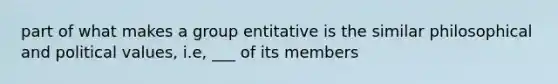 part of what makes a group entitative is the similar philosophical and political values, i.e, ___ of its members