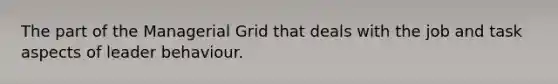 The part of the Managerial Grid that deals with the job and task aspects of leader behaviour.