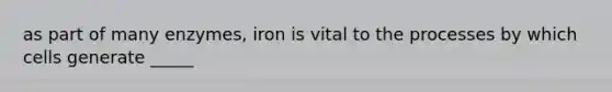 as part of many enzymes, iron is vital to the processes by which cells generate _____