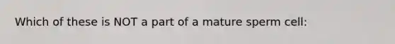 Which of these is NOT a part of a mature sperm cell: