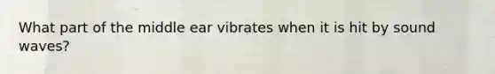 What part of the middle ear vibrates when it is hit by sound waves?