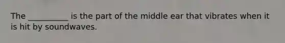 The __________ is the part of the middle ear that vibrates when it is hit by soundwaves.