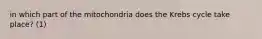 in which part of the mitochondria does the Krebs cycle take place? (1)