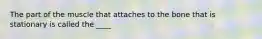 The part of the muscle that attaches to the bone that is stationary is called the ____
