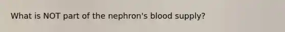 What is NOT part of the nephron's blood supply?