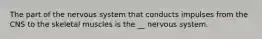 The part of the nervous system that conducts impulses from the CNS to the skeletal muscles is the __ nervous system.