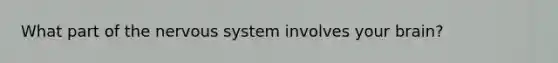 What part of the nervous system involves your brain?