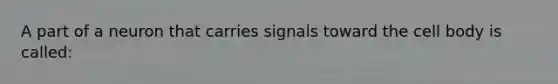 A part of a neuron that carries signals toward the cell body is called: