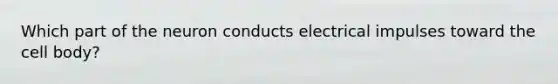 Which part of the neuron conducts electrical impulses toward the cell body?