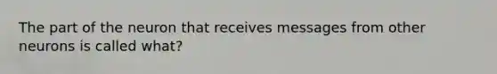 The part of the neuron that receives messages from other neurons is called what?