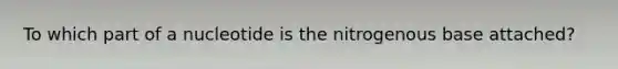 To which part of a nucleotide is the nitrogenous base attached?