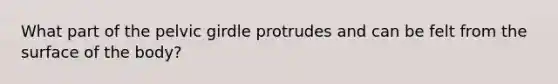 What part of the pelvic girdle protrudes and can be felt from the surface of the body?