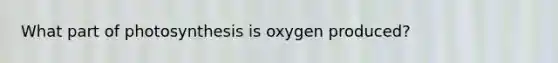 What part of photosynthesis is oxygen produced?